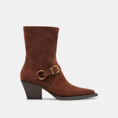 Dolce Vita Rave Wide Calf Boots Dk Brown Suede