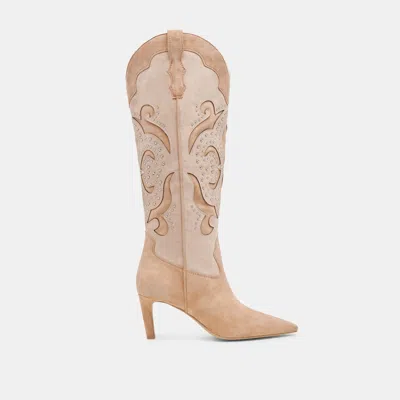Dolce Vita Finley Stud Boots Camel Suede
