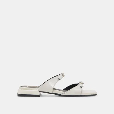 Dolce Vita Lavern Sandals Off White Crinkle Patent