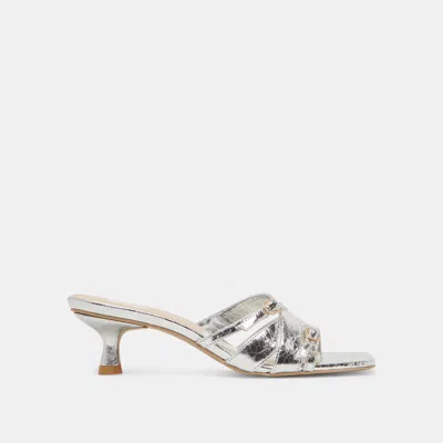 Dolce Vita Bryant Heels Silver Distressed Leather