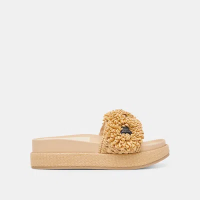 Dolce Vita Sidona Flower Sandals Lt Natural Raffia In Multi