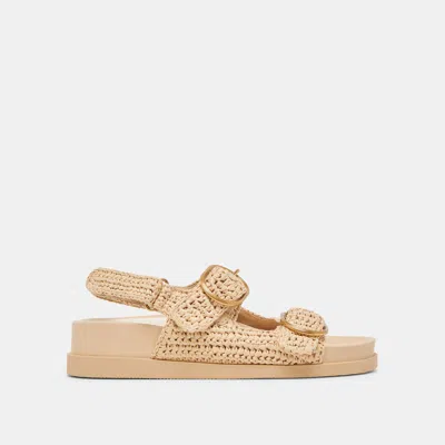 Dolce Vita Starla Crochet Sandals Natural Knit In Brown