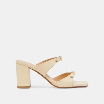Dolce Vita Shane Heels Light Yellow Crinkle Patent In Neutral
