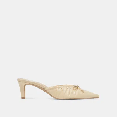 Dolce Vita Kairi Mid Heels Light Yellow Crinkle Patent
