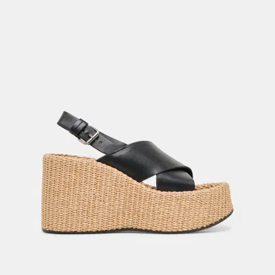Dolce Vita Skylar Slingback Platform Wedge Sandal In Black