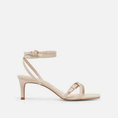 Dolce Vita Bamby Heels Bone Leather In Metallic