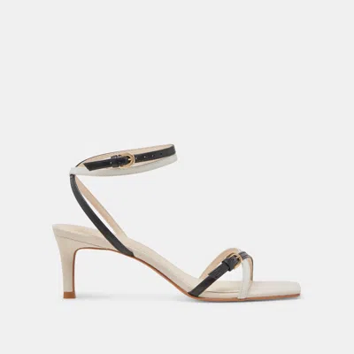 Dolce Vita Bamby Heels White Black Leather In White