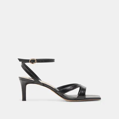 Dolce Vita Becki Wide Heels Midnight Crinkle Patent In Black
