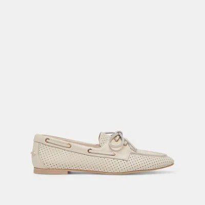 Dolce Vita Lakin Loafers Ivory Perforated Leather