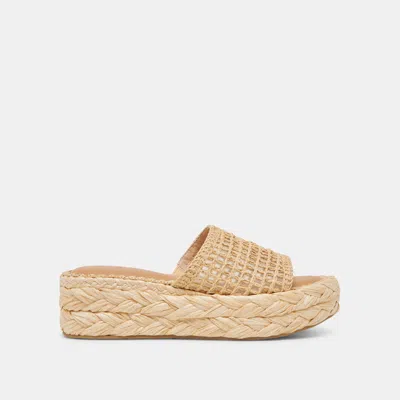 Dolce Vita Chavi Wide Sandals Lt Natural Raffia