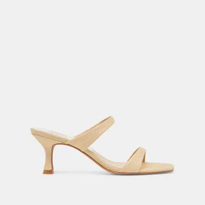 Dolce Vita Genora Wide Heels Lt Natural Woven Raffia