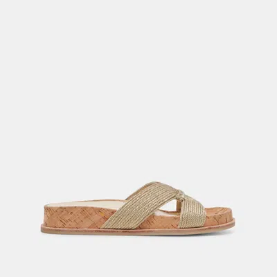 Recurate Selda Sandals Gold Raffia - Re:vita