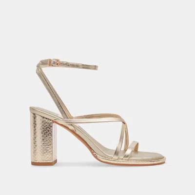 Recurate Barly Heels Light Gold Metallic Leather - Re:vita