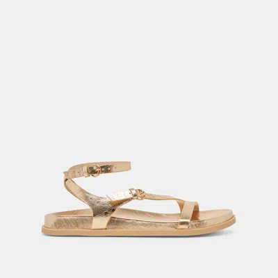 Dolce Vita Darlis Sandals Gold Distressed Leather