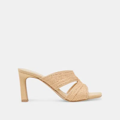 Dolce Vita Gitel Wide Heels Lt Natural Raffia