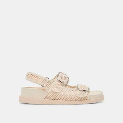 Dolce Vita Starla Mesh Sandals Creme Woven Mesh In Neutral
