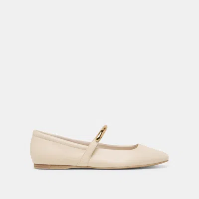 Dolce Vita Radya Ballet Flats Creme Leather In White