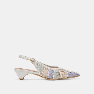 Dolce Vita Dafney Heels White Multi Woven Leather