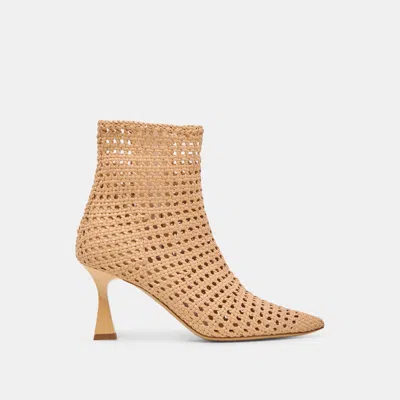 Dolce Vita Lonni Booties Light Tan Woven Leather