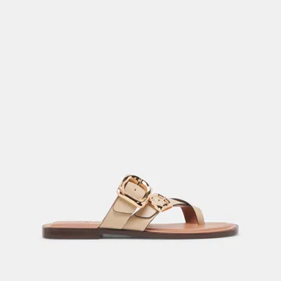 Dolce Vita Shore Sandals Ivory Leather In Brown