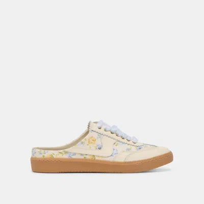 Dolce Vita Notice Slide Sneakers Blue Floral Leather In Neutral