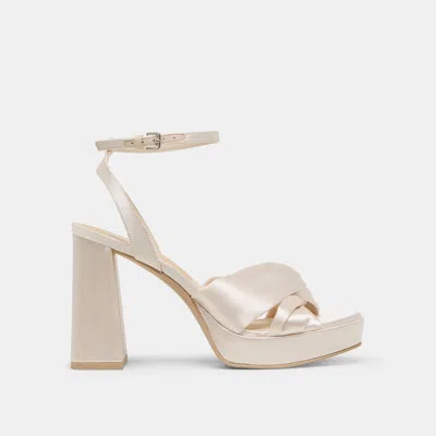 Dolce Vita Parlo Heels Ivory Satin In Neutral