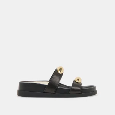 Dolce Vita Satine Sandals Black Leather In Multi