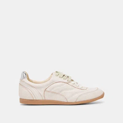 Dolce Vita Laini Sneakers Off White Crackled Leather In Neutral