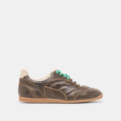 Dolce Vita Laini Sneakers Brown Distressed Leather In Multi