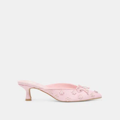 Dolce Vita Camilo X Byrdie Golf Wide Heels Pink Raffia