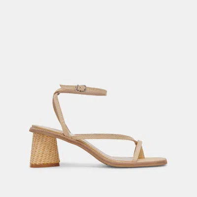Recurate Banita Wide Sandals Lt Natural Raffia - Re:vita