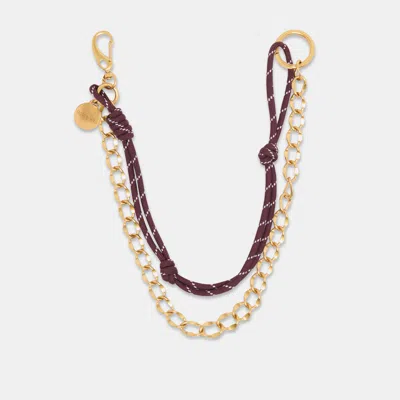 Dolce Vita Rope + Chain Bag Charm Burgundy Multi In Gold