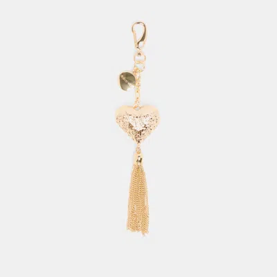 Dolce Vita Heart Tassel Bag Charm Gold In Gold