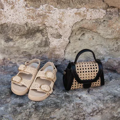 Dolce Vita Starla Crochet Sandals + Tropez Crossbody Black Bundle
