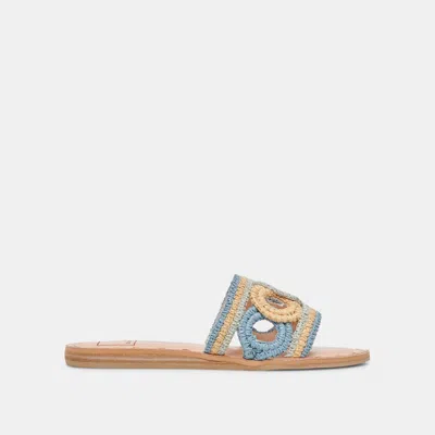 Trove Dany Sandals Blue Multi Raffia - Re:vita