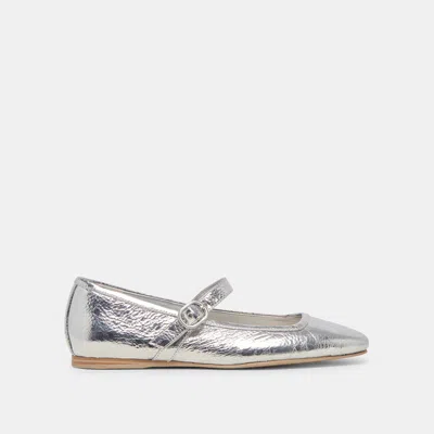 Trove Rodni Ballet Flats Silver Distressed Leather - Re:vita