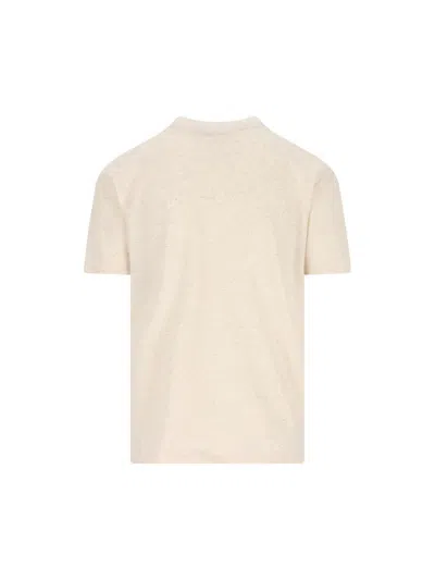 Fendi Linen And Cotton T-shirt In Neutral