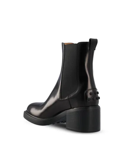 Tod's 60mm Leather Chelsea Boots In Black
