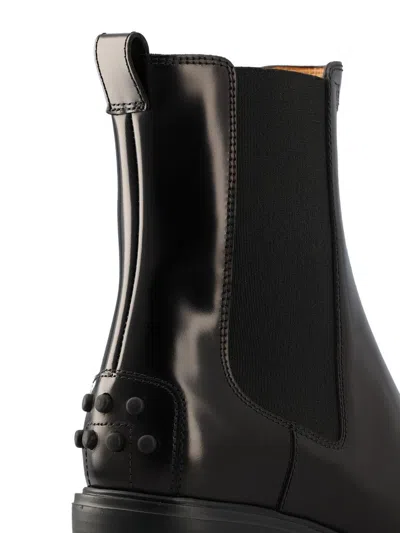 Tod's 60mm Leather Chelsea Boots In Black