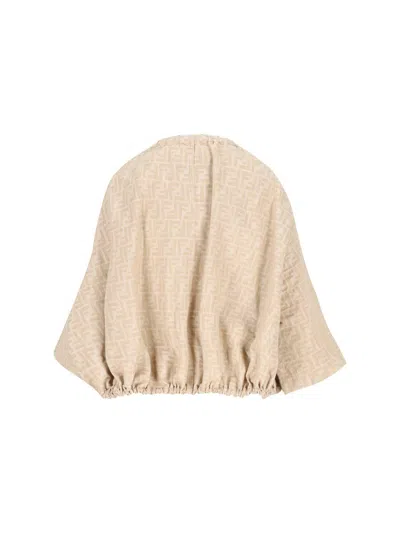 Fendi Women Ff Cotton And Linen Jacket In Neutral