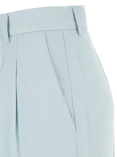 The Andamane Light Blue Straight Pants With Pinces In Line Blend In Blue