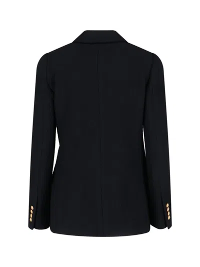 Chloé Cascade-lapel Double-breasted Boucle Jacket In Black
