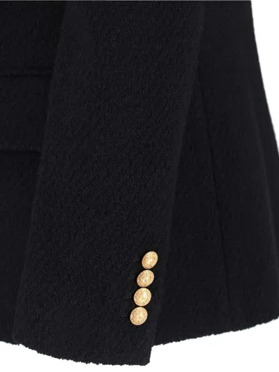Chloé Cascade-lapel Double-breasted Boucle Jacket In Black