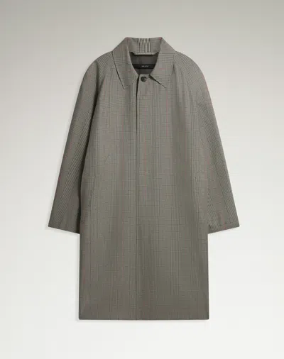 Dunhill Cotton Silk Prince Of Wales Check Car Coat In White