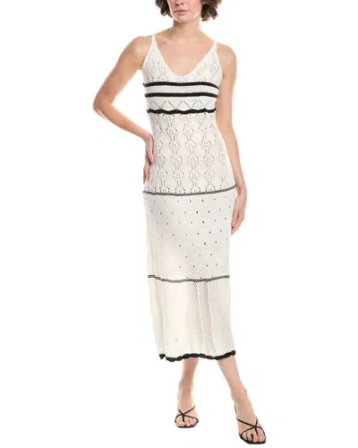 Colette Rose Midi Dress In White