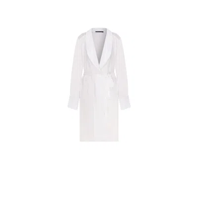 House Of Silk Women's Béatrice Satin Robe White
