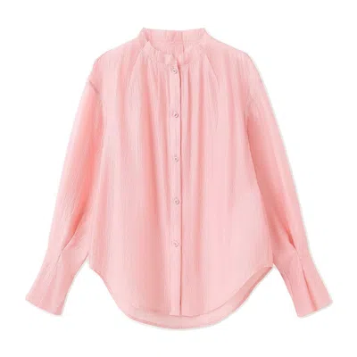 Jiaying Wang Wjy Studio London Women's Pink / Purple Pastel Pink Pleated Shirt