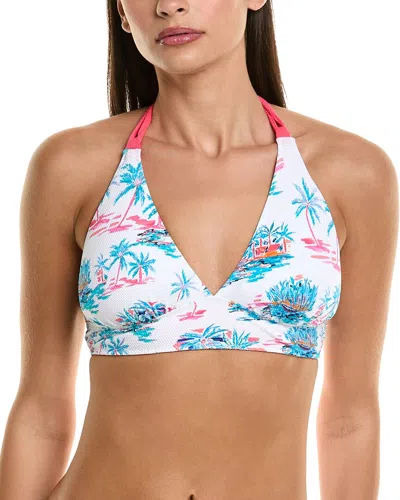Tommy Bahama Island Cays Oasis Reversible Halter Bikini Top In Multi