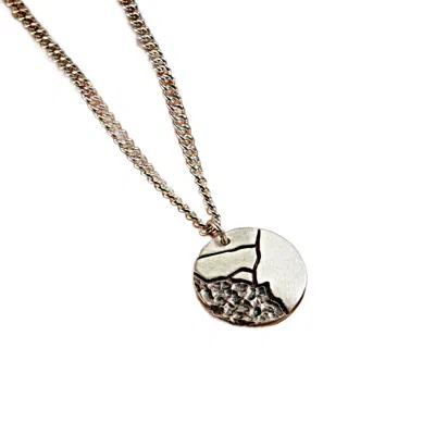 Posh Totty Designs Men's Silver Strata Kintsugi Disc Necklace