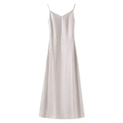 Jiaying Wang Wjy Studio London Women's Neutrals / White Slim-fit Silk White Cream Long Dress